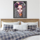 Afrikaanse zwarte vrouw Voodoo Priestsess Fantasy  Canvas Afdruk (Insitu (Slaapkamer))