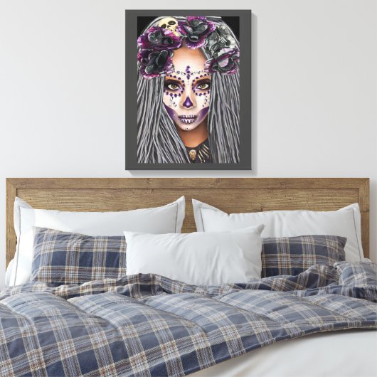 Afrikaanse zwarte vrouw Voodoo Priestsess Fantasy  Canvas Afdruk (Insitu (Slaapkamer))