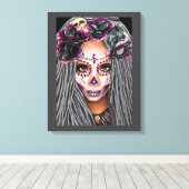 Afrikaanse zwarte vrouw Voodoo Priestsess Fantasy  Canvas Afdruk (Insitu (Houten vloer))