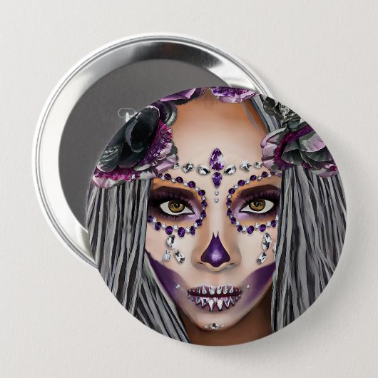 Afrikaanse zwarte vrouw Voodoo Priestsess Fantasy  Ronde Button 4,0 Cm (Voorkant /achterkant)
