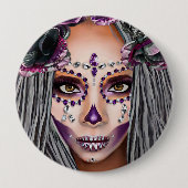 Afrikaanse zwarte vrouw Voodoo Priestsess Fantasy  Ronde Button 4,0 Cm (Voorkant)