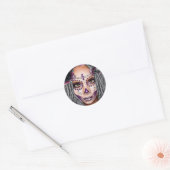 Afrikaanse zwarte vrouw Voodoo Priestsess Fantasy  Ronde Sticker (Envelop)