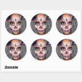 Afrikaanse zwarte vrouw Voodoo Priestsess Fantasy  Ronde Sticker (Vel)