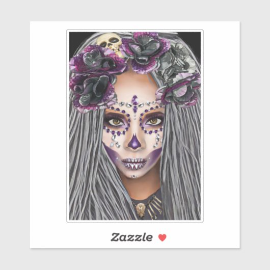 Afrikaanse zwarte vrouw Voodoo Priestsess Fantasy  Sticker (Vel)