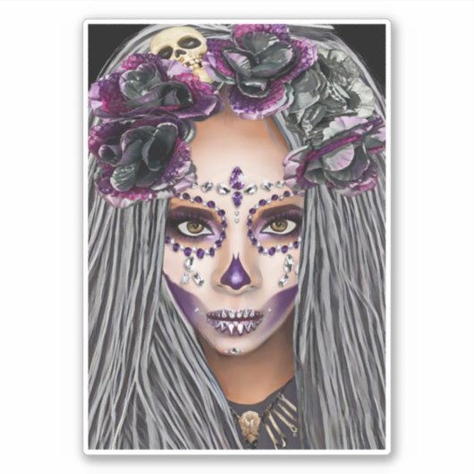 Afrikaanse zwarte vrouw Voodoo Priestsess Fantasy  Sticker (Voorkant)