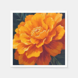 Afrikaantje Bloem | Waterverf Bloemenschildering Servet