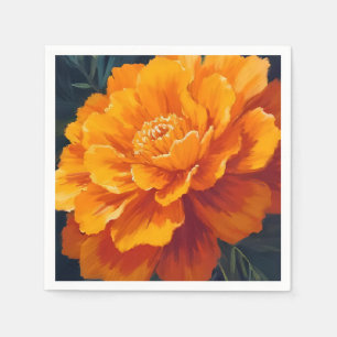 Afrikaantje Bloem   Waterverf Bloemenschildering Servet