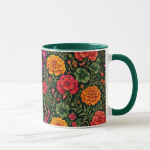 Afrikaantjes, Geraniums en Fushia's Mok