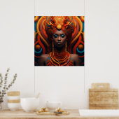 Afrikanische Königin' – Eleganz und Tradition Poster (Keuken)