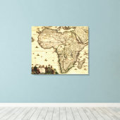 AfrikaPanoramische KaartAfrika 2 Canvas Afdruk (Insitu (Houten vloer))