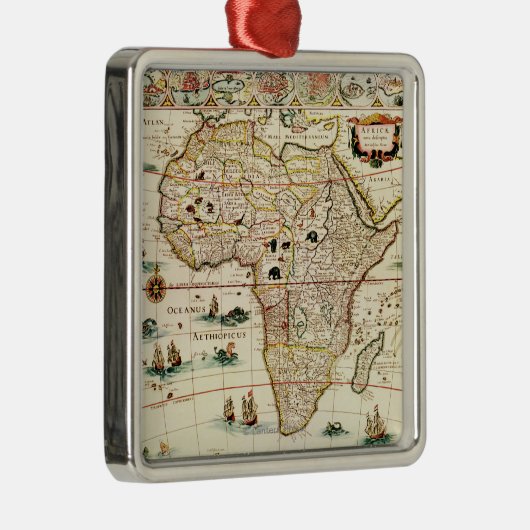 AfrikaPanoramische KaartAfrika 2 Metalen Ornament (Rechts)
