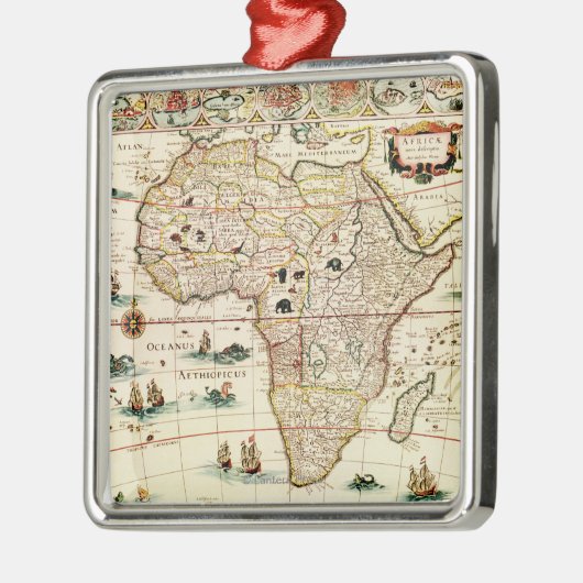 AfrikaPanoramische KaartAfrika 2 Metalen Ornament (Links)