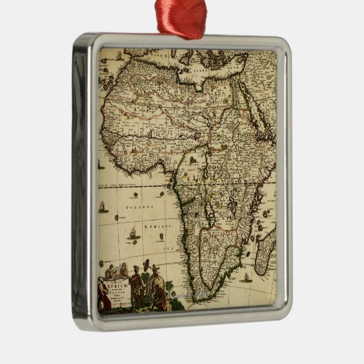 AfrikaPanoramische KaartAfrika Metalen Ornament (Rechts)