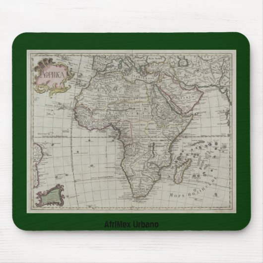 AfriMex Urbano Old African Map Mousepad Muismat (Voorkant)