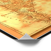 AfriMex Urbano Old Wereldkaart South America Poste Poster (Hoek)