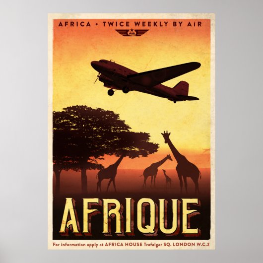  AFRIQUE-reisposter Poster (Voorkant)
