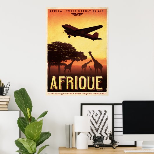  AFRIQUE-reisposter Poster (Thuiskantoor)