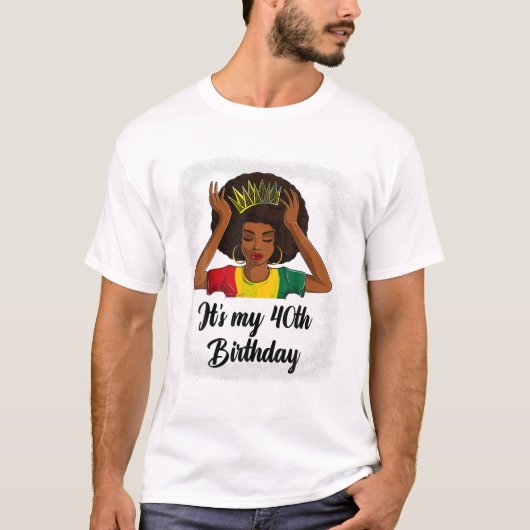 Afro 40th Birthday T-shirt (Voorkant)