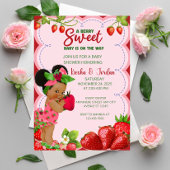 Afro Aardbei Baby shower Invitation African Ame Kaart