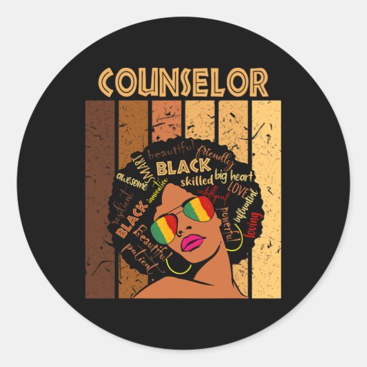 Afro African American Women Black Histor Ronde Sticker (Voorkant)