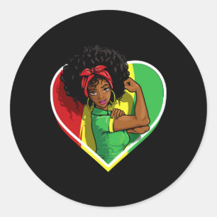 Afro African American Women Black Melanin Juneteen Ronde Sticker