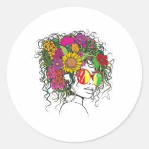 Afro African American Women Black Melanin Queen Ju Ronde Sticker