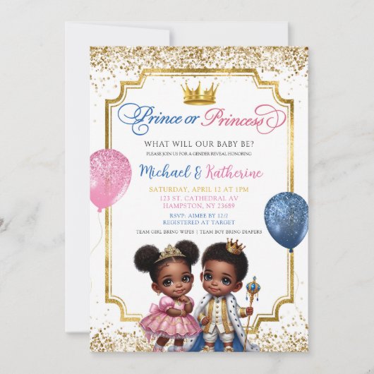 Afro-Afrikaanse prins of prinses onthult geslacht Kaart (Voorkant)