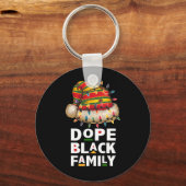 Afro-Afrikaanse zwarte familie Afro Team Santa Mat Sleutelhanger (Voorkant)