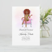 Afro Afro-Amerikaanse Koningin Bachelorette Weeken Kaart (Staand voorkant)