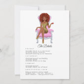 Afro Afro-Amerikaanse Koningin Bachelorette Weeken Kaart (Achterkant)