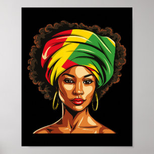 Afro Afro-Amerikaanse vrouwen meisje Zwarte Geschi Poster