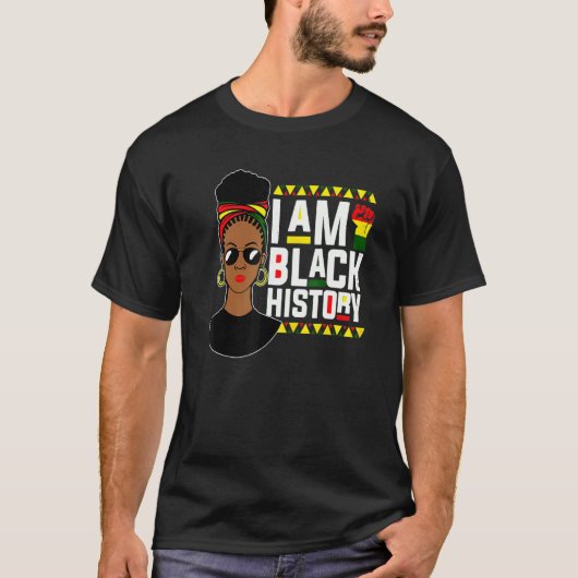 Afro American Afrocentric I Am Black History Month T-shirt (Voorkant)