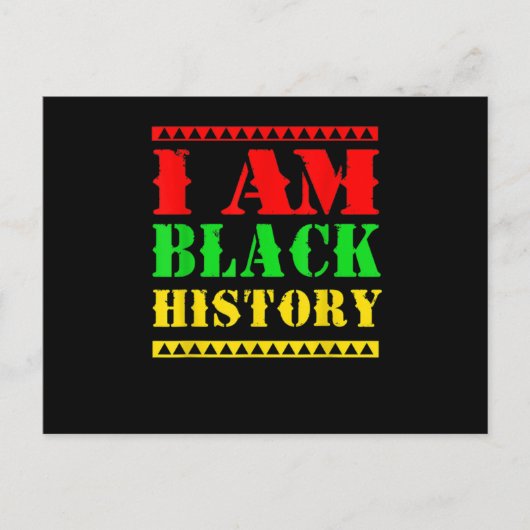 Afro American Black History Month I Am Black Histo Aankondigingskaart (Voorkant)