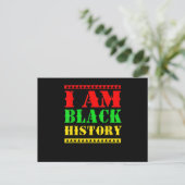 Afro American Black History Month I Am Black Histo Aankondigingskaart (Staand voorkant)