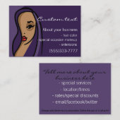 Afro American business card sjabloonhaarmake-up Visitekaartje (Voorkant / Achterkant)