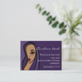 Afro American business card sjabloonhaarmake-up Visitekaartje (Staand voorkant)