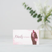 Afro American Glitter Nail Artist Manicure Beauty Visitekaartje (Staand voorkant)