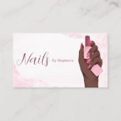 Afro American Glitter Nail Artist Manicure Beauty Visitekaartje (Voorkant)
