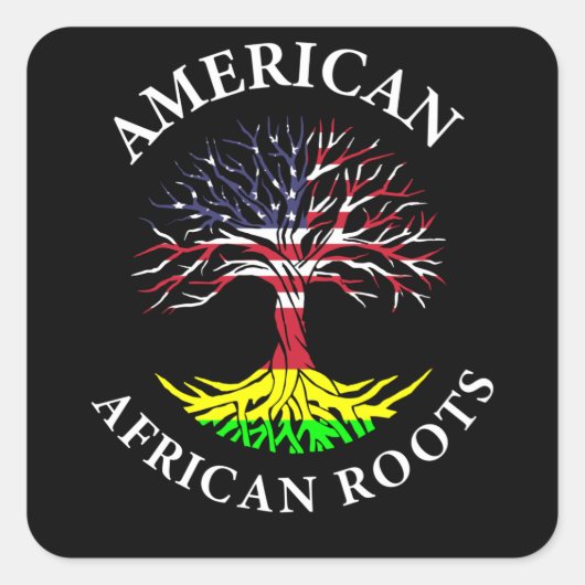 Afro American Roots Black History Maand Vierkante Sticker (Voorkant)