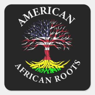 Afro American Roots Black History-maand Vierkante Sticker