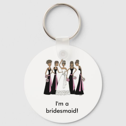 Afro-Amerikaan - ik ben een bruidsmeisje! Sleutelhanger (Voorkant)