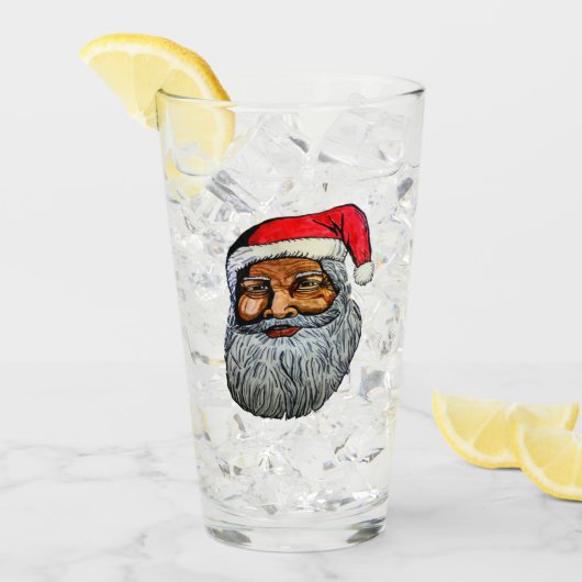 AFRO-AMERIKAAN KRIS KRINGLE GLAS (Voorkant ijs)