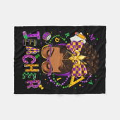 Afro-Amerikaan Messy Bun Mardi Gras New Orleans Fleece Deken (Voorkant (Horizontaal))