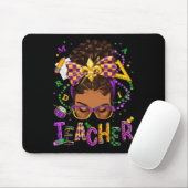 Afro-Amerikaan Messy Bun Mardi Gras New Orleans Muismat (Met muis)