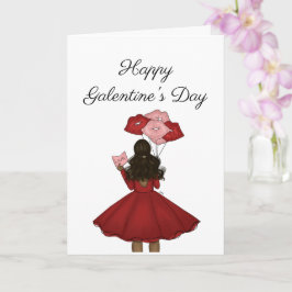 Afro-Amerikaan met Ballonnen Galantines Day Kaart