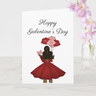 Afro-Amerikaan met Ballonnen Galantines Day Kaart