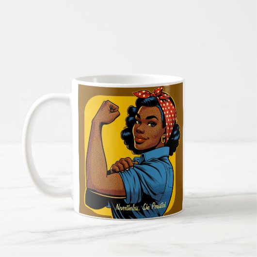 Afro-Amerikaan Rosie de Riveter - Niettemin Koffiemok (Links)