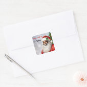 Afro-Amerikaan uit de naam van Santa Child Vierkante Sticker (Envelop)
