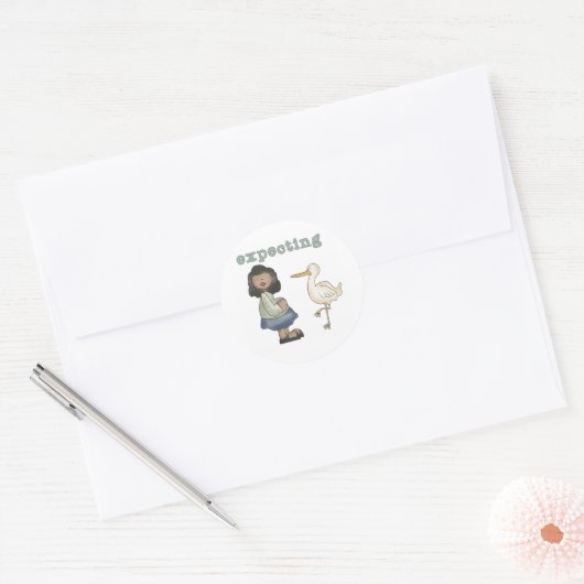 Afro-Amerikaan verwacht Ronde Sticker (Envelop)