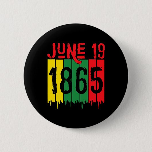 Afro-Amerikaans 19 juni 1865 Juneteenth Ronde Button 5,7 Cm (Voorkant)